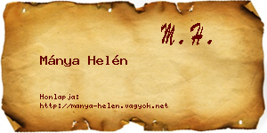 Mánya Helén névjegykártya